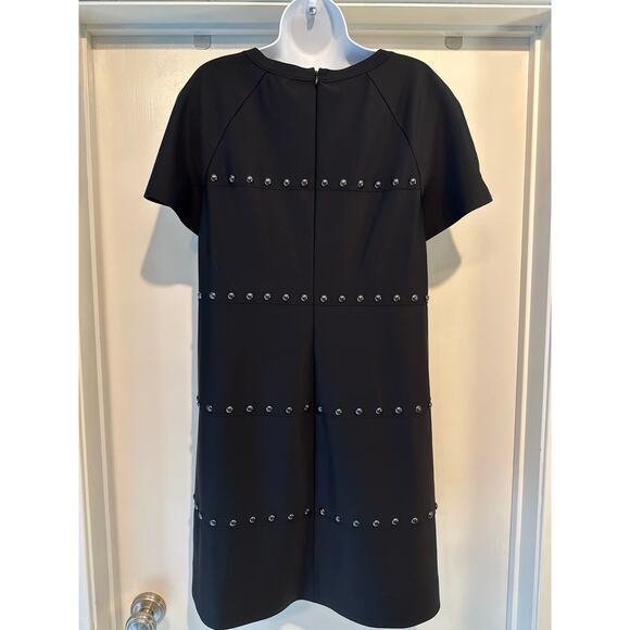 Tory Burch Waterbury Studded Dress Black Crew Neck Short Sleeve XL EUC - Picture 4 of 6